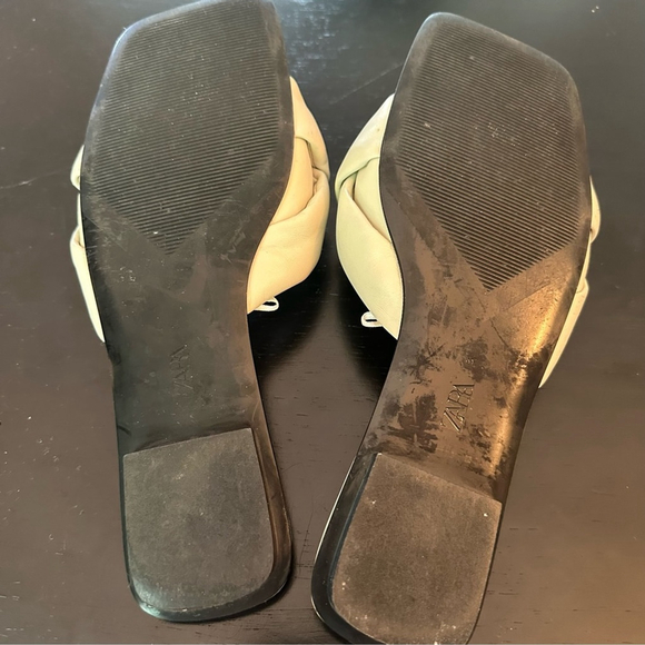 ZARA CREAM FLAT SANDLE, SLIP ON, BRAIDED DESIGN & PADDED SOLE SZ 38 - Picture 6 of 9